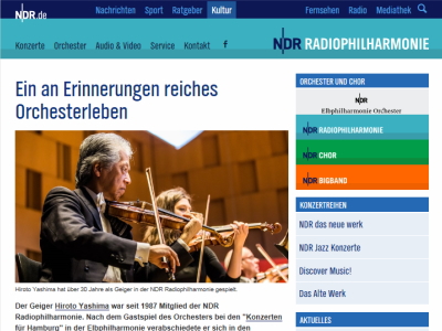 Ein an Erinnerungen reiches Orchesterleben NDR.de - Orchester und Chor - NDR Radiophilharmonie